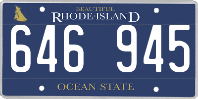 RI license plate 646945