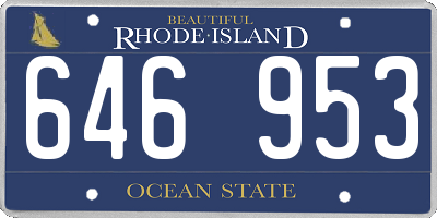 RI license plate 646953