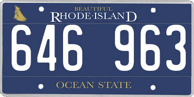 RI license plate 646963