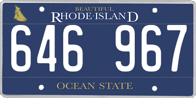 RI license plate 646967