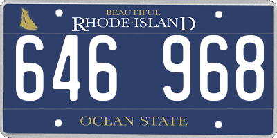 RI license plate 646968