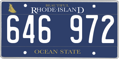RI license plate 646972