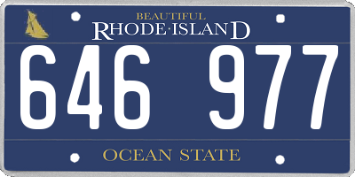 RI license plate 646977
