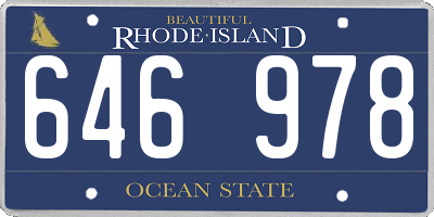 RI license plate 646978