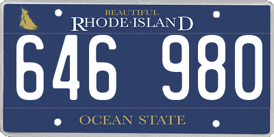 RI license plate 646980