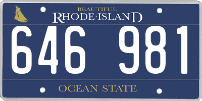 RI license plate 646981