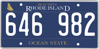 RI license plate 646982
