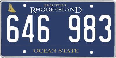 RI license plate 646983