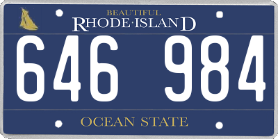 RI license plate 646984