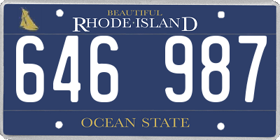 RI license plate 646987