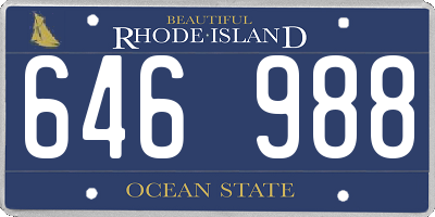 RI license plate 646988