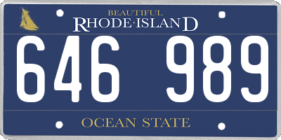 RI license plate 646989