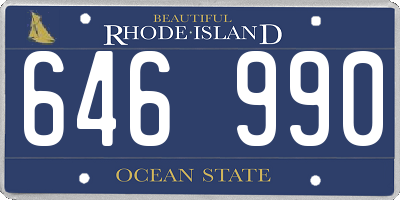 RI license plate 646990