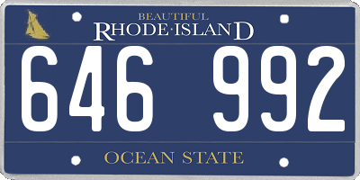 RI license plate 646992