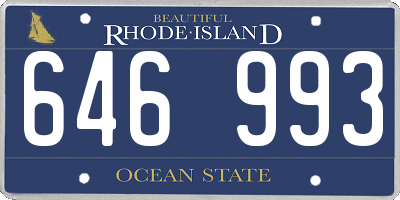 RI license plate 646993