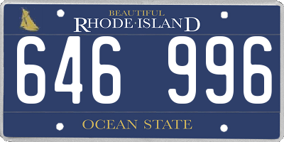 RI license plate 646996