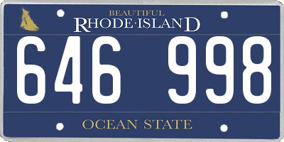 RI license plate 646998