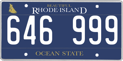 RI license plate 646999