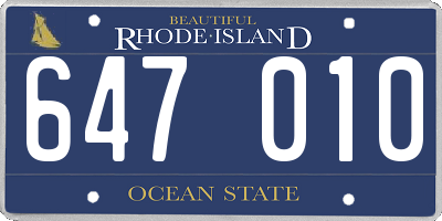 RI license plate 647010