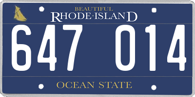 RI license plate 647014