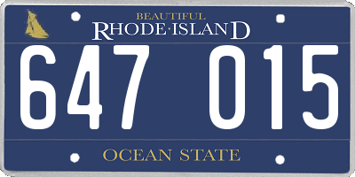 RI license plate 647015
