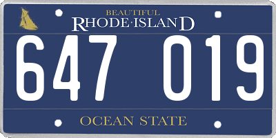 RI license plate 647019