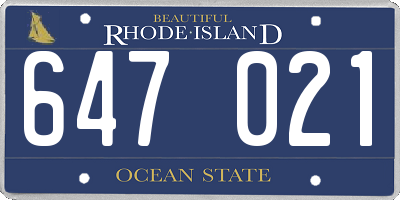 RI license plate 647021