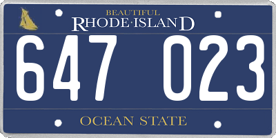 RI license plate 647023