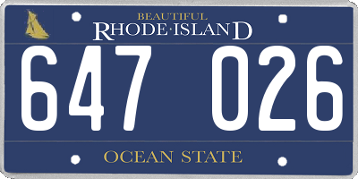 RI license plate 647026