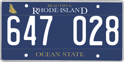 RI license plate 647028