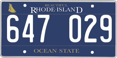 RI license plate 647029