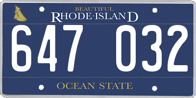 RI license plate 647032