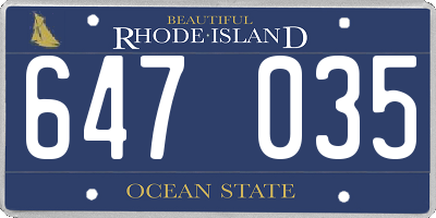 RI license plate 647035