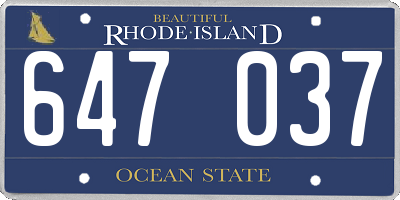 RI license plate 647037