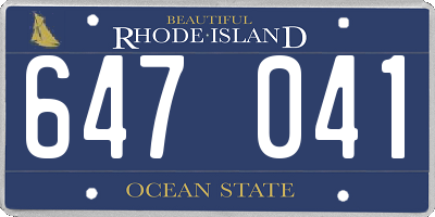 RI license plate 647041