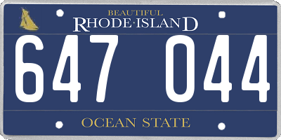 RI license plate 647044
