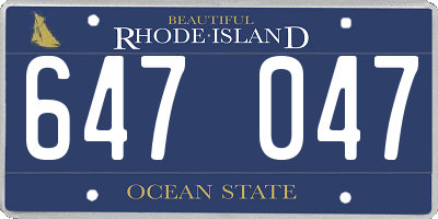 RI license plate 647047