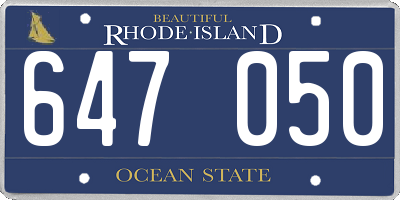 RI license plate 647050