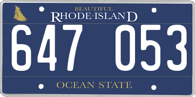 RI license plate 647053