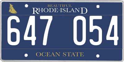 RI license plate 647054