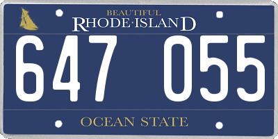 RI license plate 647055