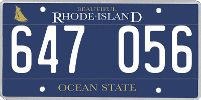 RI license plate 647056