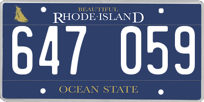 RI license plate 647059