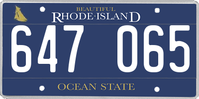 RI license plate 647065