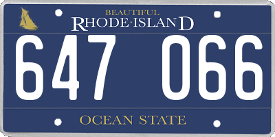 RI license plate 647066