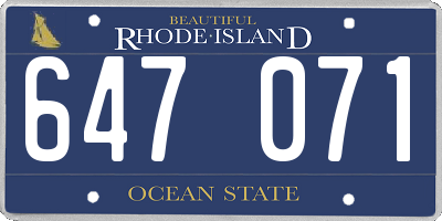 RI license plate 647071