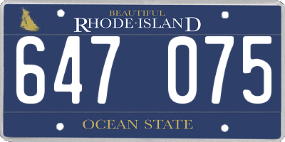 RI license plate 647075