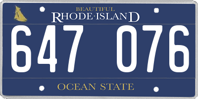 RI license plate 647076