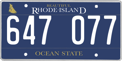 RI license plate 647077