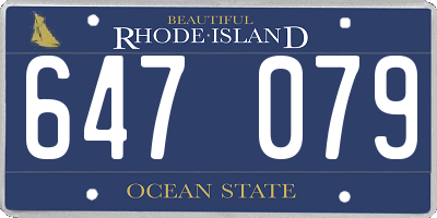 RI license plate 647079